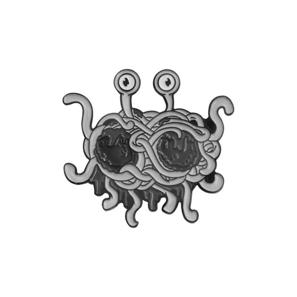 [Elegan] Pastafarianism Bros Fashion Kartun Spaghetti Travel Commemorative Lapel Pin Lencana Pin Enamel Pin