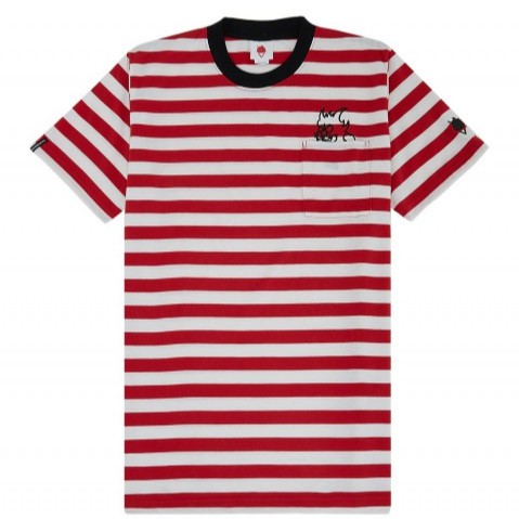 

SundaySundayCo - Kaos Pria - Stripe Kat Pocket Red White