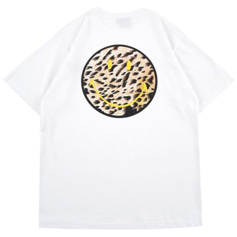 THANKSINSOMNIA X SMILEY Leopard T-Shirt White UNISEX