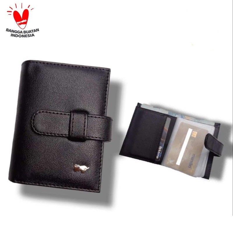 Dompet Kartu 18 in 1 Card Holder + slot uang kulit sintetis model PENGUNCI KAIT elegan