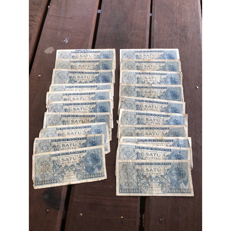 Uang Kuno 1 Rupiah Suku Bangsa Borongan 20 Lembar VF
