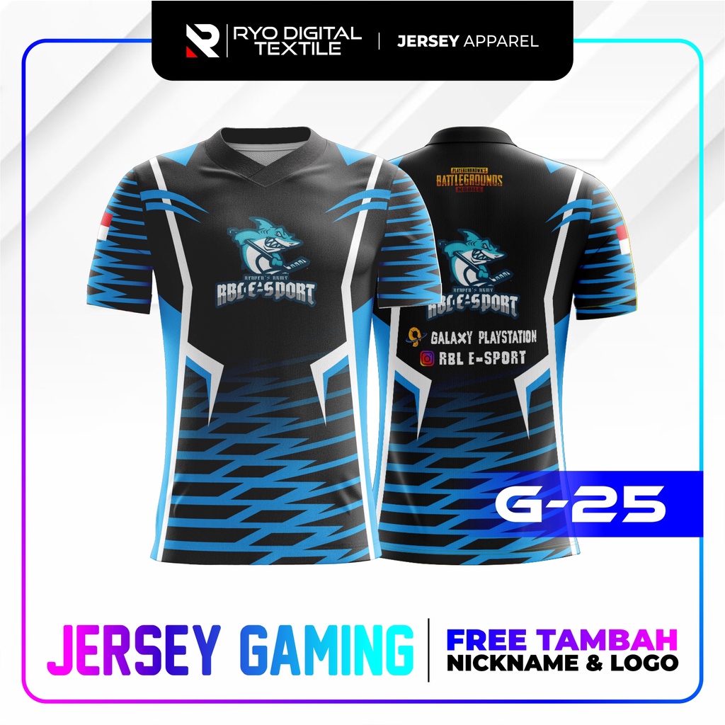 JERSEY GAMING ESPORT BISA CUSTOM LOGO NICKNAME - FULL PRINTING #4