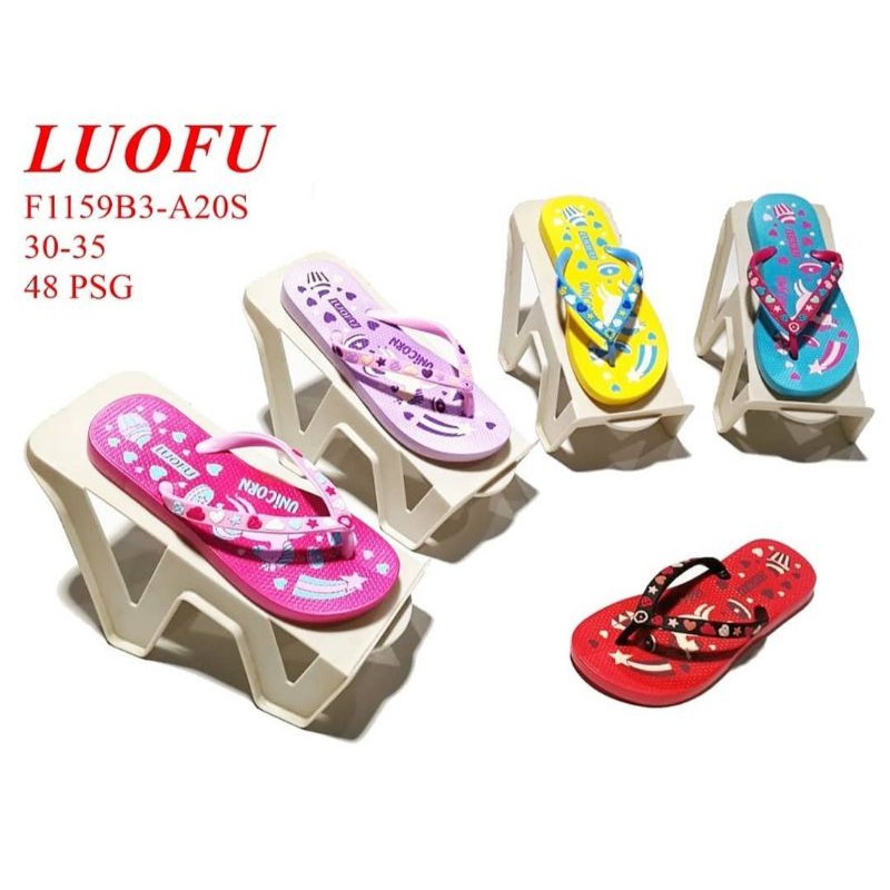 sandal anak import jepit karet anak perempuan Loufu