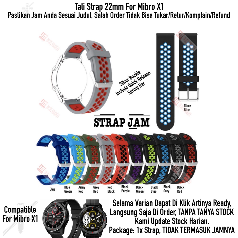 NSB Tali Jam Mibro X1 - Watch Strap 22mm Breathable SIlikon Untuk Olahraga