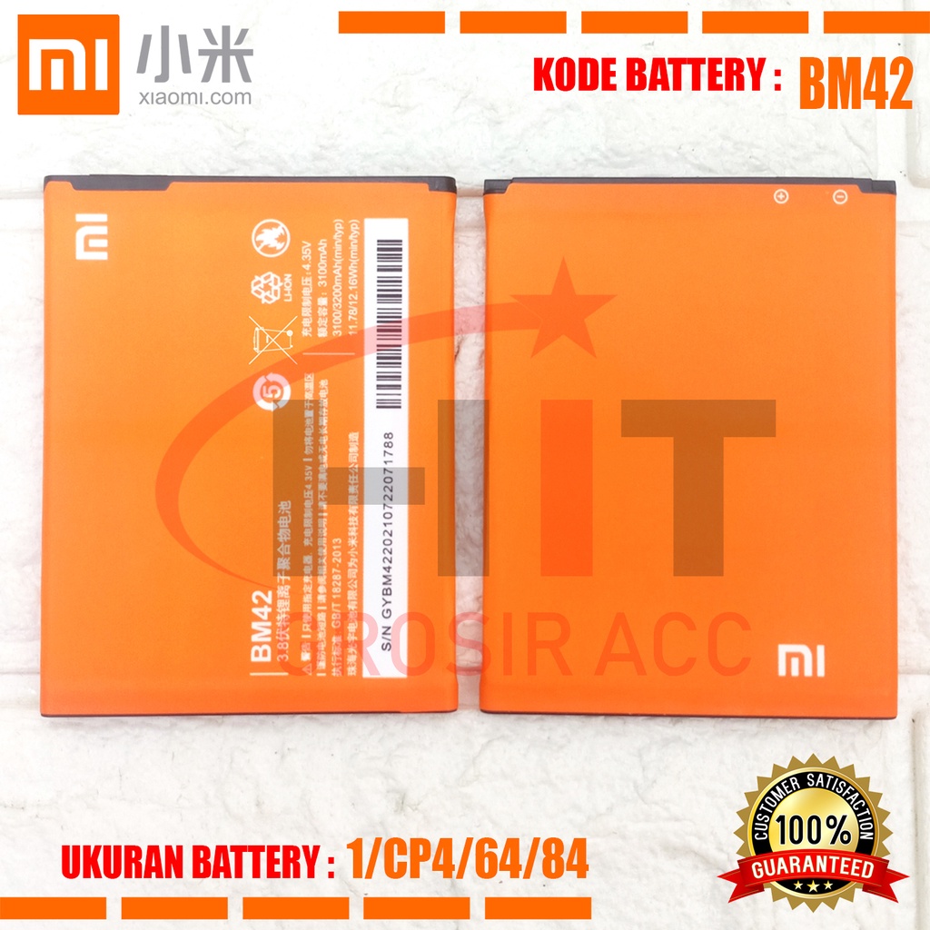 Baterai Battery Xiaomi Redmi Note 1 / Baterai BM42