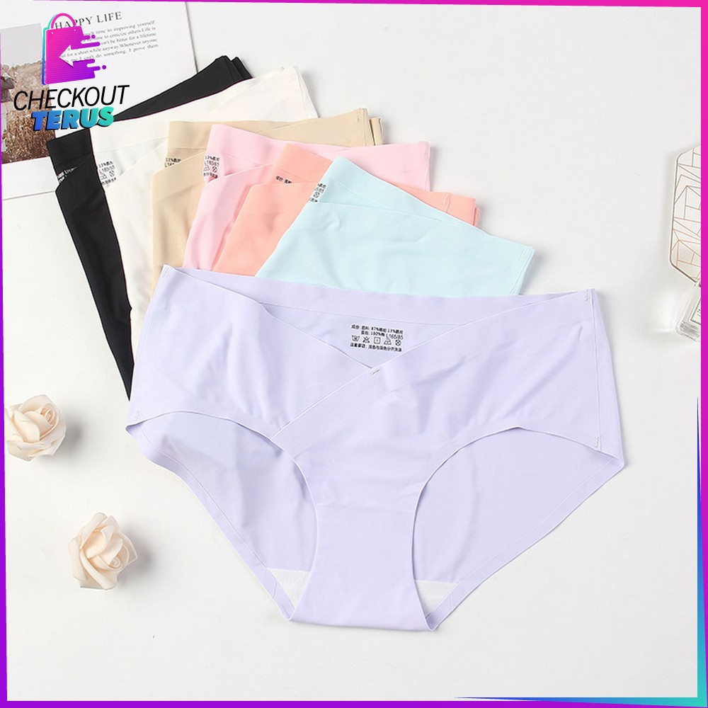 CT P37 Celana Dalam Seamless Wanita V Shape Low Waist Panties CD Wanita Polos Kolor Perempuan Underwear Wanita