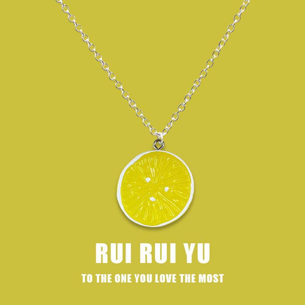 Needway Lemon Kalung Kreatif Fashion Klavikula Rantai Perhiasan Buatan Tangan Gadis Anak Desain Gaya Korea