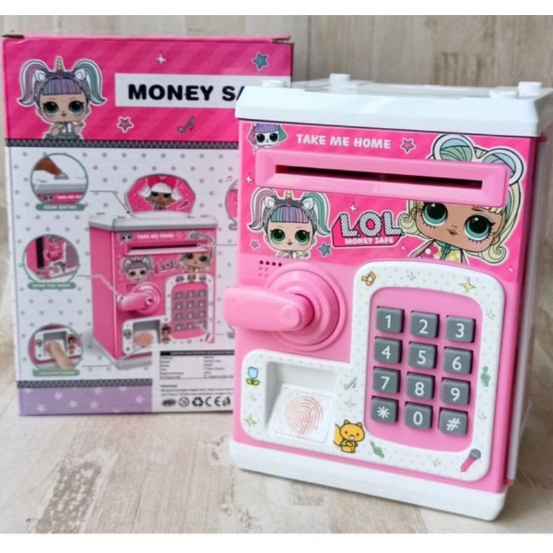 Mainan Edukasi Anak Celengan Atm Brankas Hello Kitty dan Lol