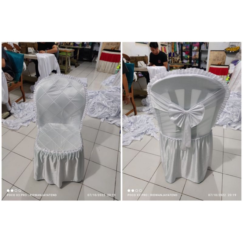 Sarung Kursi Plastik Napolly 102 putih polos / sarung kursi napoli 102 pake busa