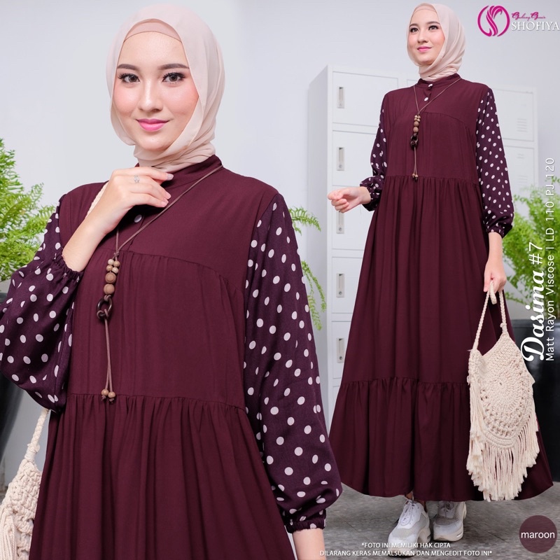 [VICAN] DASIMA #2 AGATA #11 #12 SERIES MIDI HOMEY DRESS GAMIS PAKAIAN WANITA FASHION BUSANA MUSLIM MODERN TERBARU SUPER BEST SELLER ORIGINAL GGS BY SHOFIYA-Vol 7 - Maroon #2
