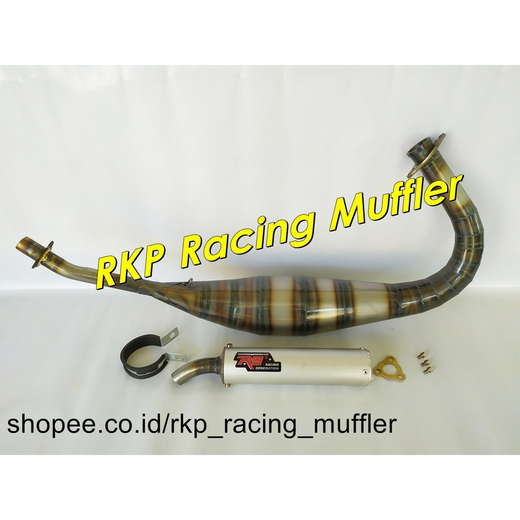 Knalpot racing R9 repsol plat for Yamaha RX-King / RX King / RX-Special
