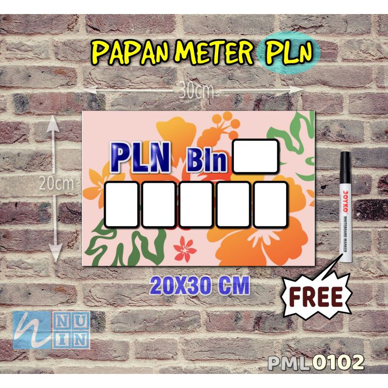 

Nuin Papan Meter Listrik PLN PAM motif Unik - Floral 02