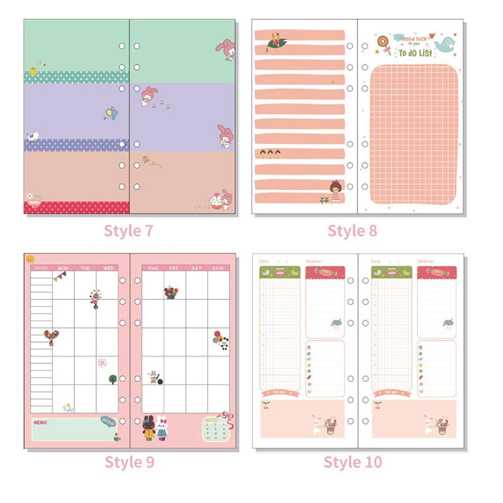 [Elegan] Kertas Refill Alat Tulis Siswa 40lembar Bulanan Daily Planner A5 A6 Binder Halaman Dalam