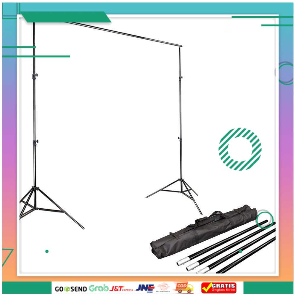 (BISA COD) FTIHSHPSTUDIO Bracket Stand Backdrop Foto Studio 190 x 300 cm - BS-300