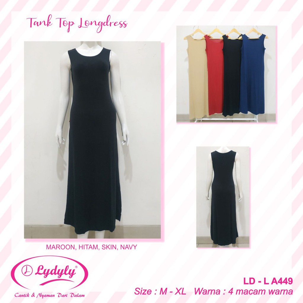 Tangktop Long Dress Manset Gamis Dalaman Tanpa Lengan | Dalaman Gamis