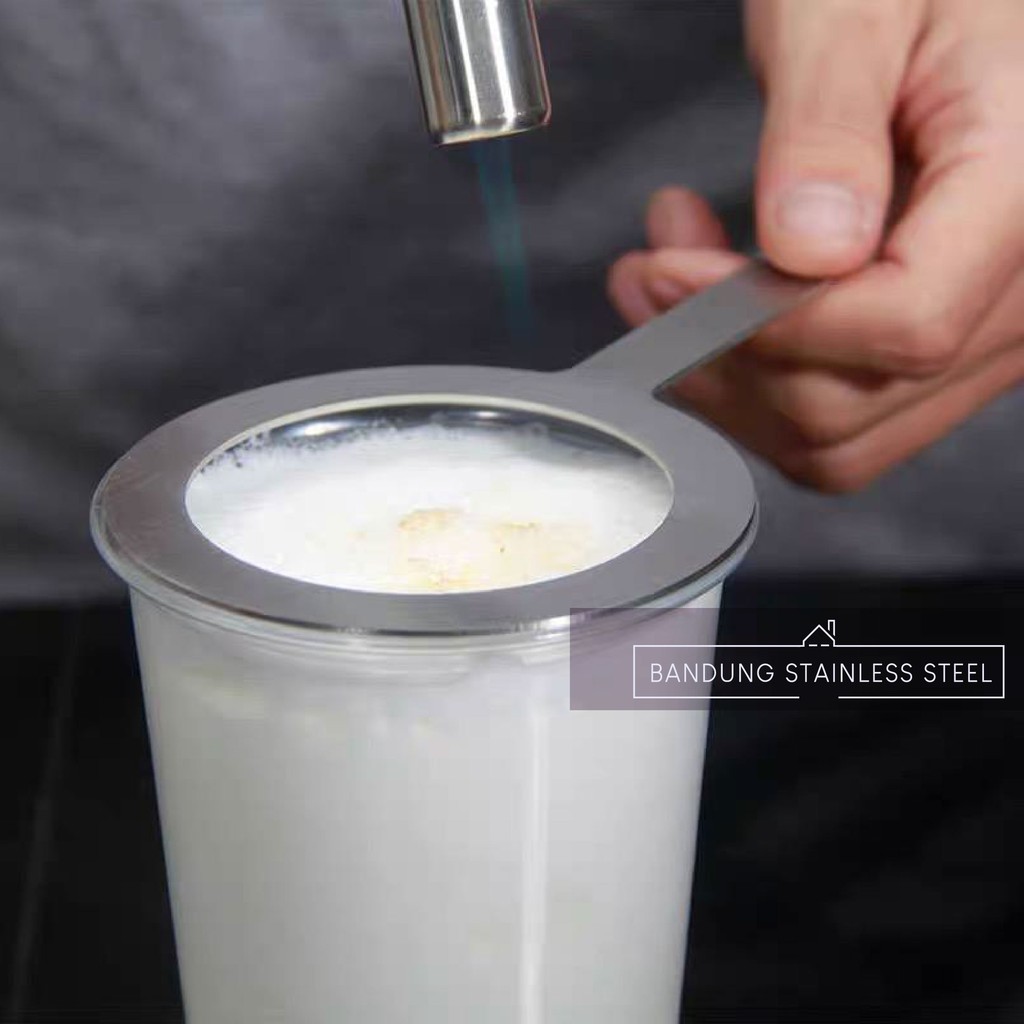 Ring Stainless Pelindung Gelas Baking Ring Creme Brulee Bubble Tea Milk Tea 90mm 95mm 98mm