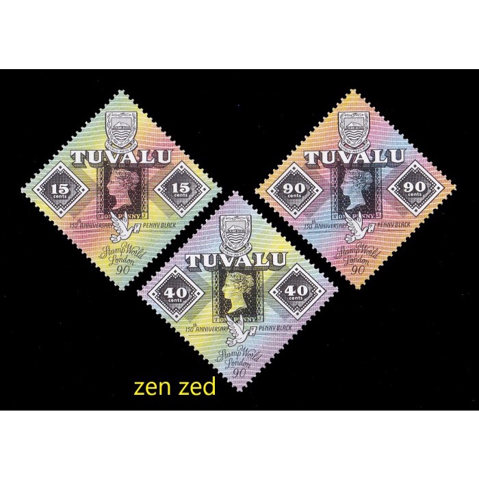 

0190 Perangko Tuvalu 1990 The Penny Black 3v Mnh