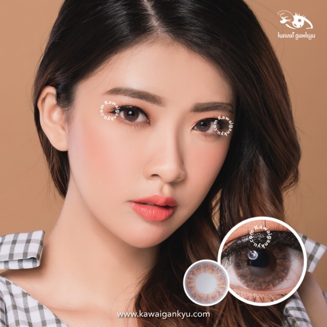 KawaiGankyu softlens - Princess rosy ash brown (1botol)