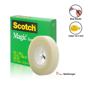 

3M Scotch Magic Tape 810 Ukuran 12 Mm X 36 Yd