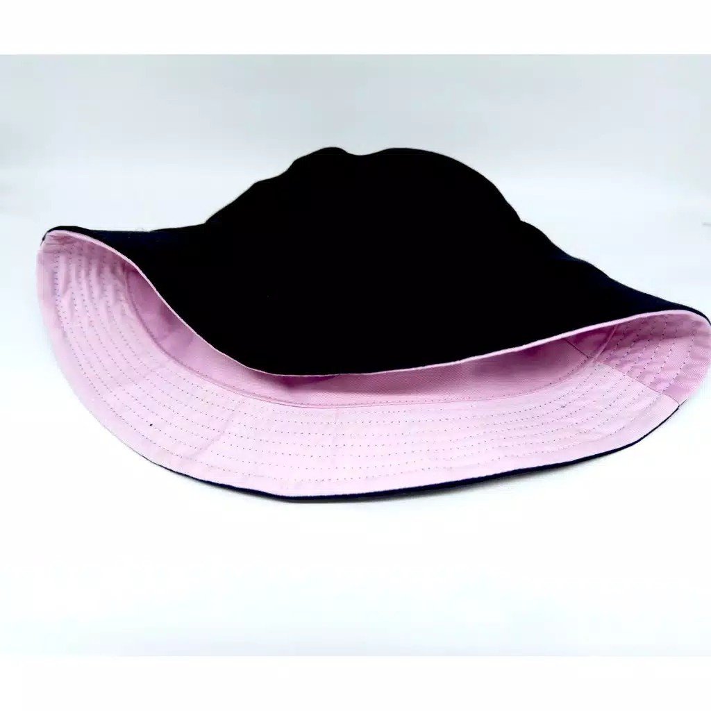 Topi Bucket korea bolak balik/ Topi wanita pria bordir/ Topi bisa Bolak balik two tone Premium Murah