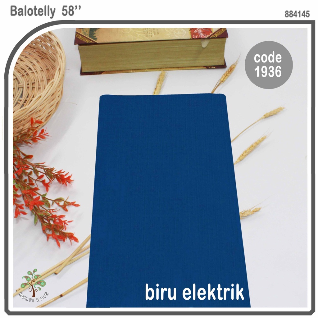 Bahan multi Kain Balotelly / Balotelli / baloteli Polos high twist polyester Meteran Harga Grosir-1936 biru electrik