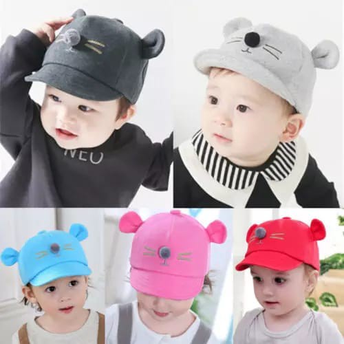 Topi anak lucu motif kucing 3D