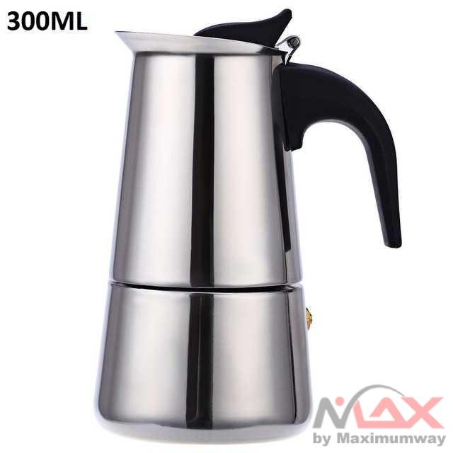 One Two Cups Espresso Coffee Maker Moka Pot Teko 300ml 6 Cup - Z20 Warna Silver