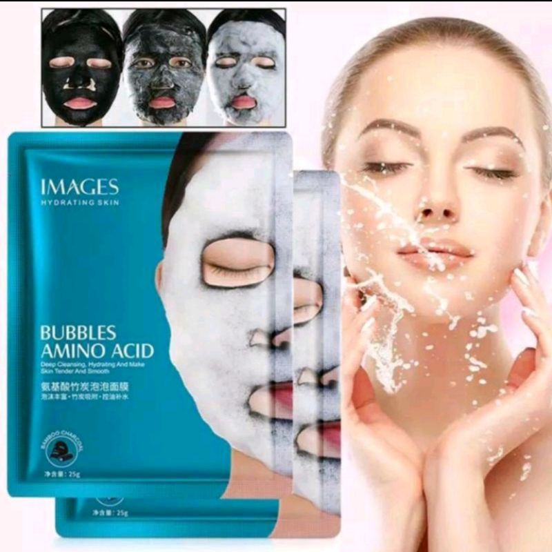 Images Facial Bubble Mask - Bubble Amino Acid Mask - Masker Gelembung 100% Original