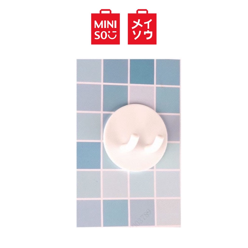 Miniso Double Hook With Round Mount isi 3pcs White