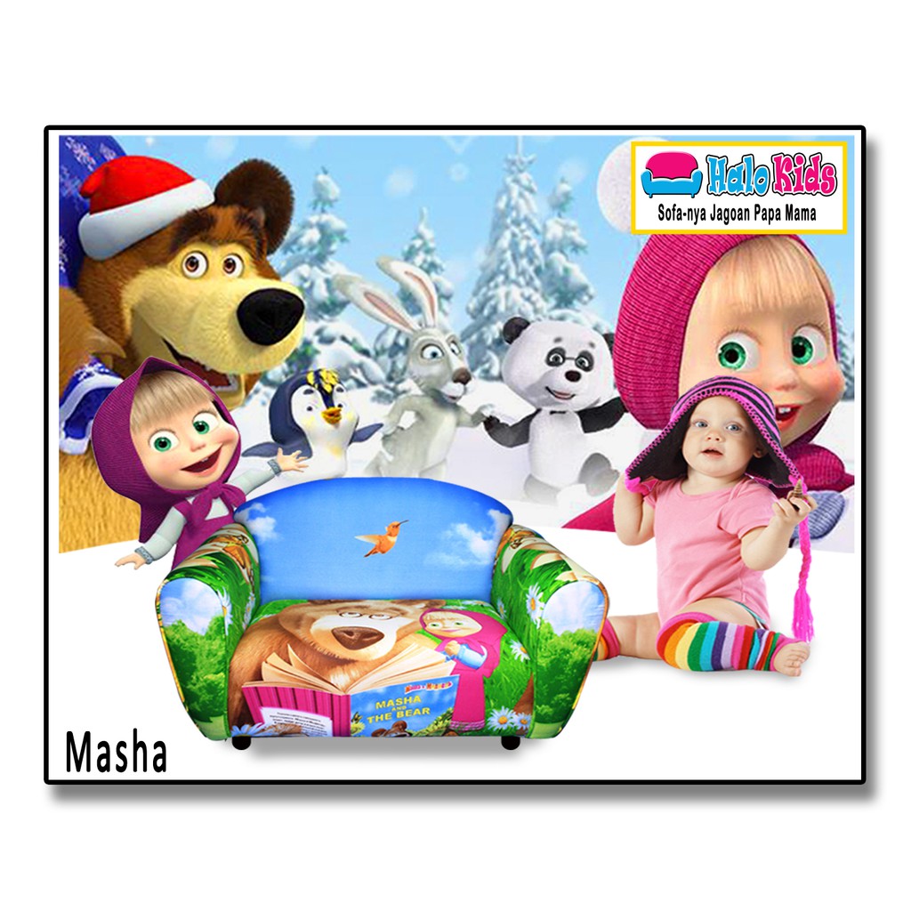 HADIAH ANAK | SOFA HALO KIDS - MOTIF MASHA | SOFA ANAK | KURSI BAYI | MAINAN BUKAN SOFA ODONG2