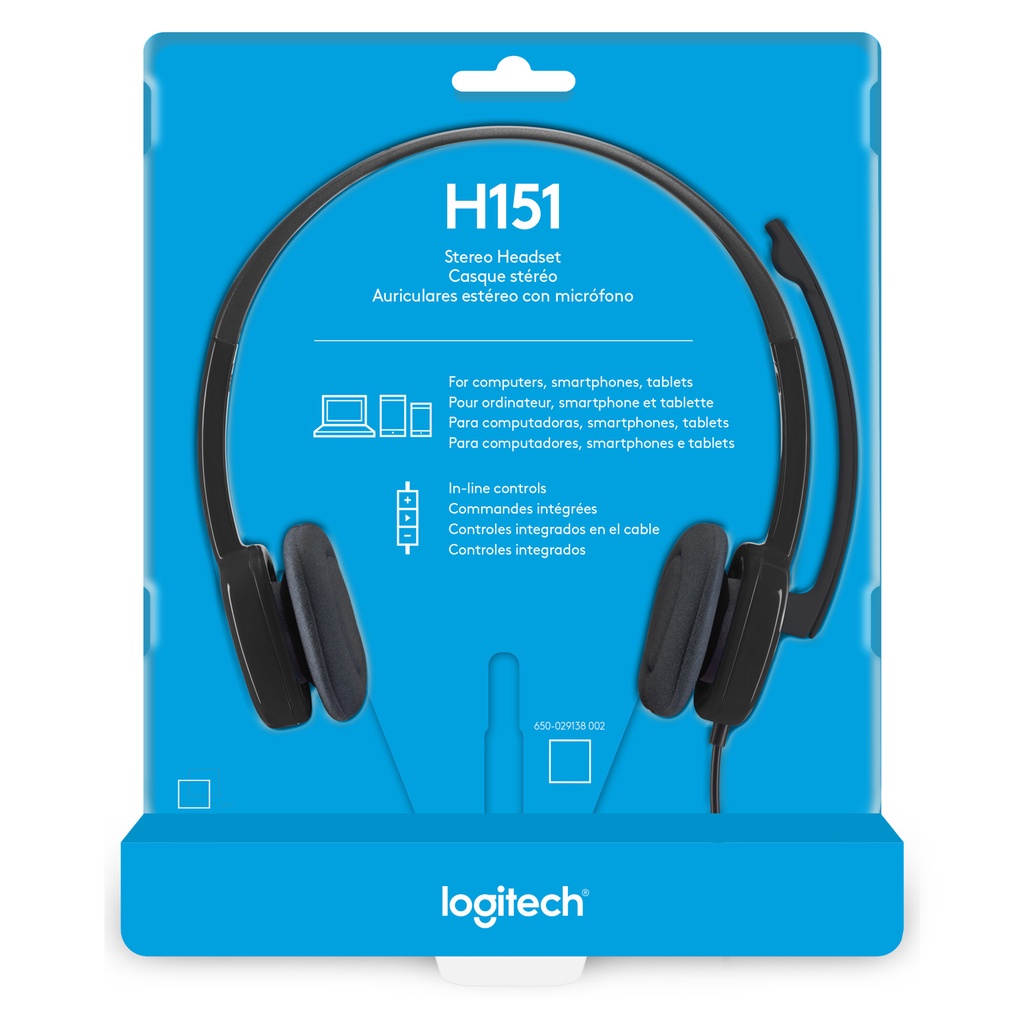 Logitech H151 Headset Stereo dengan Mikrofon Noise-Cancelling dan Single Jack 3.5 mm