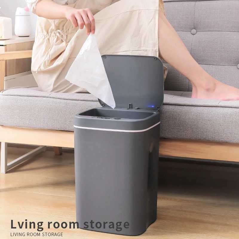 Tempat Sampah Sensor Smart Trash Can Motion Sensor Battery 14L