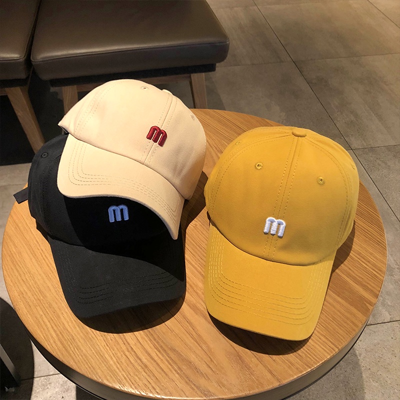 Topi Baseball Motif Tulisan M Gaya Hipster Korea