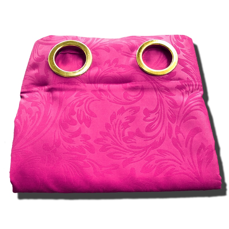 Gorden Polos Embos murah smokring 12 lubang Pintu Jendela Gorden Coklat polos Gordyn Hordeng Tirai-DARK PINK T220X135