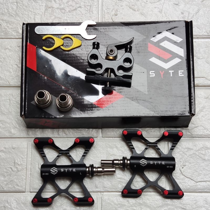 Pedal bearing quick release sepeda lipat QR include bracket