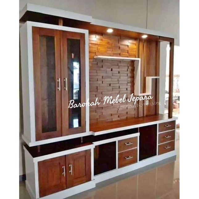 Bufet TV Penyekat Jati Jumbo 2.5meter