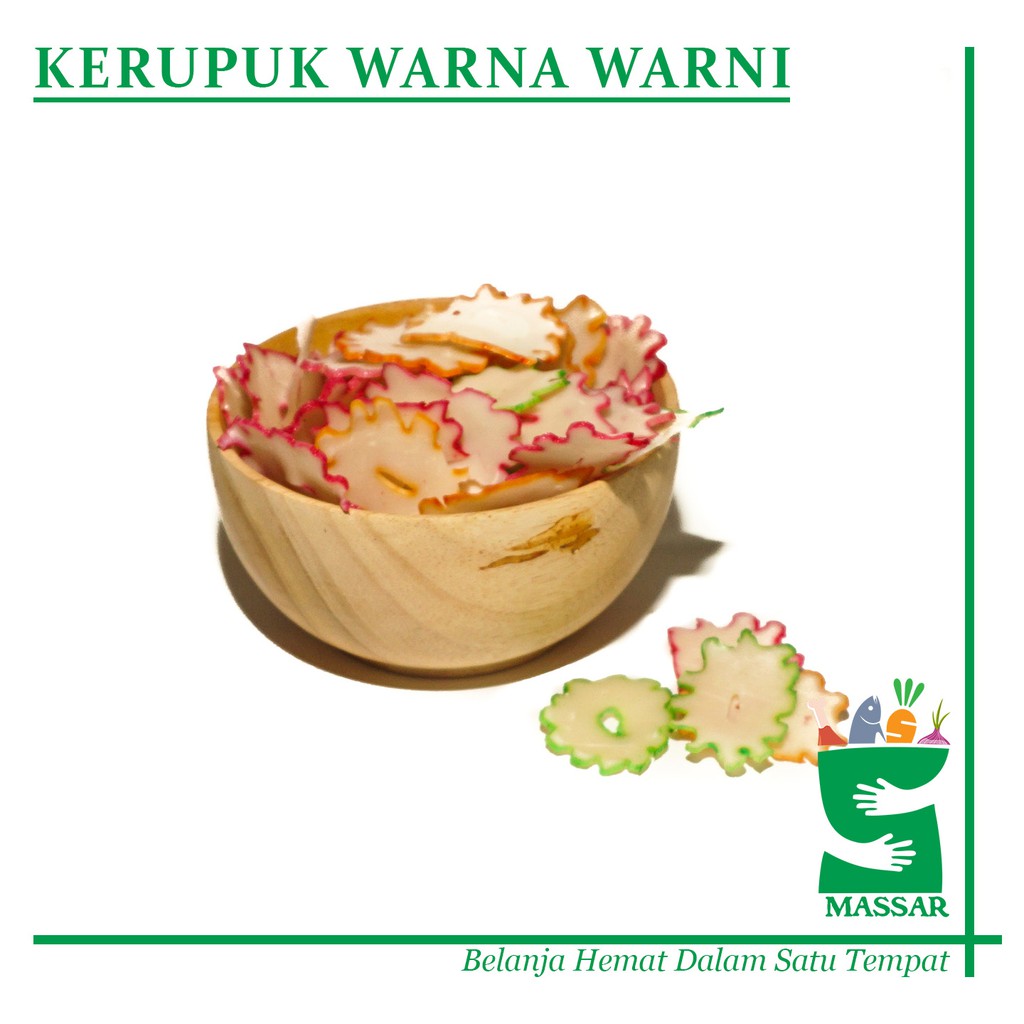 

KERUPUK BAWANG BUNGA WARNA-WARNI 100gr