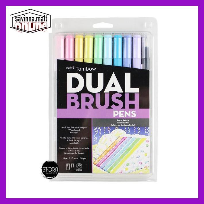 

U0Uo879- Tombow Dual Brush Pen Set 10 - Pastel Palette / Tombow Set Pastel Y7Ry688-