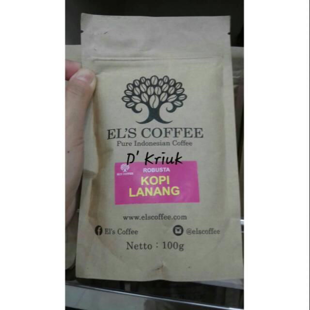 

Kopi EL'S COFFEE ROBUSTA- KOPI LANANG 100GR Asli Lampung