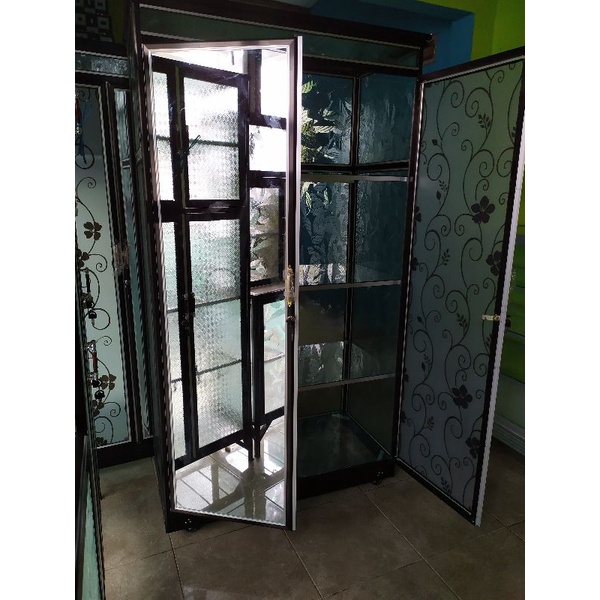 lemari baju 2 pintu kaca sunblas