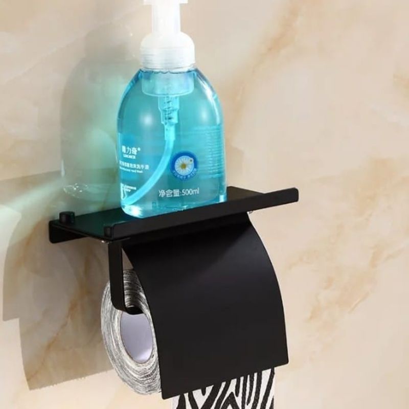 Tempat Tisu Gulung Hitam Tempat Tissue Roll Black Toilet Tissu Paper Holder Tempat Tisu Kotak Hitam