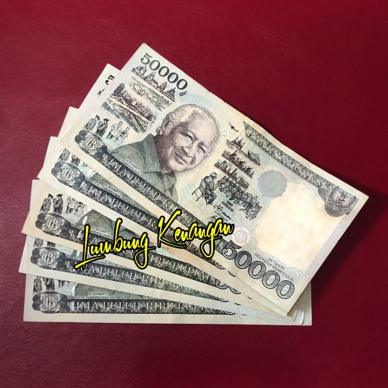 uang kuno Suharto 50.000 Rupiah kertas