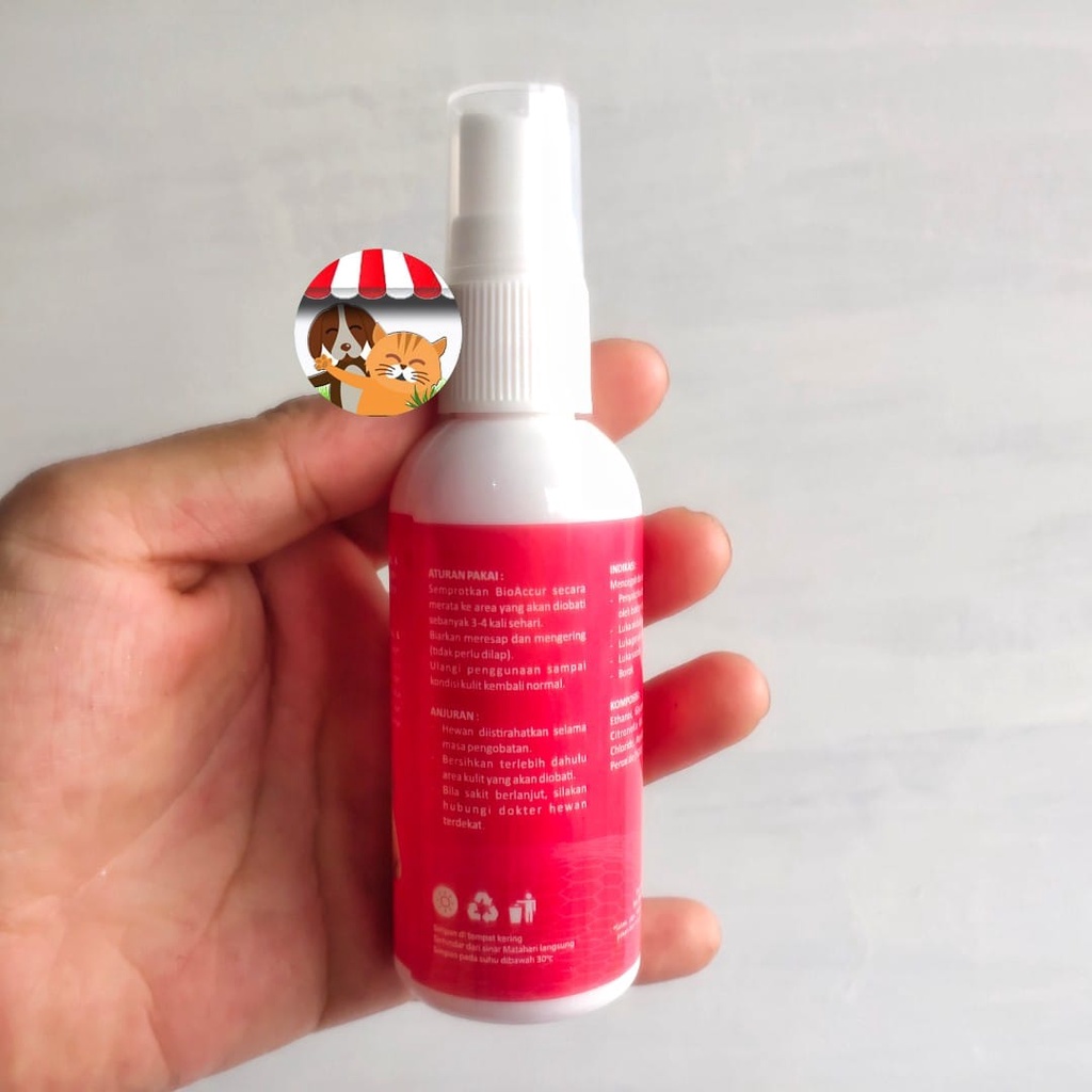 Bio Accur Anti Bacterial &amp; Luka Spray 60ml - Obat Luka Kucing Anjing