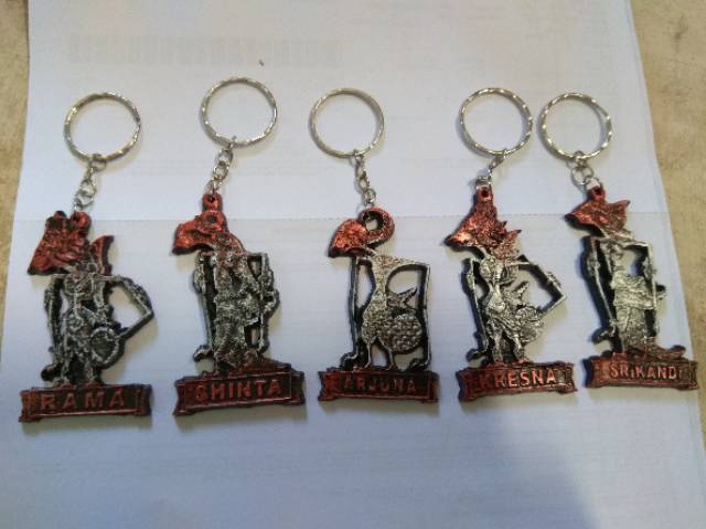 (BISA COD) GANTUNGAN KUNCI WAYANG FIBERGLASS HARGA PER PCS RAMA SHINTA ARJUNA KRESNA BIMA SRIKANDI