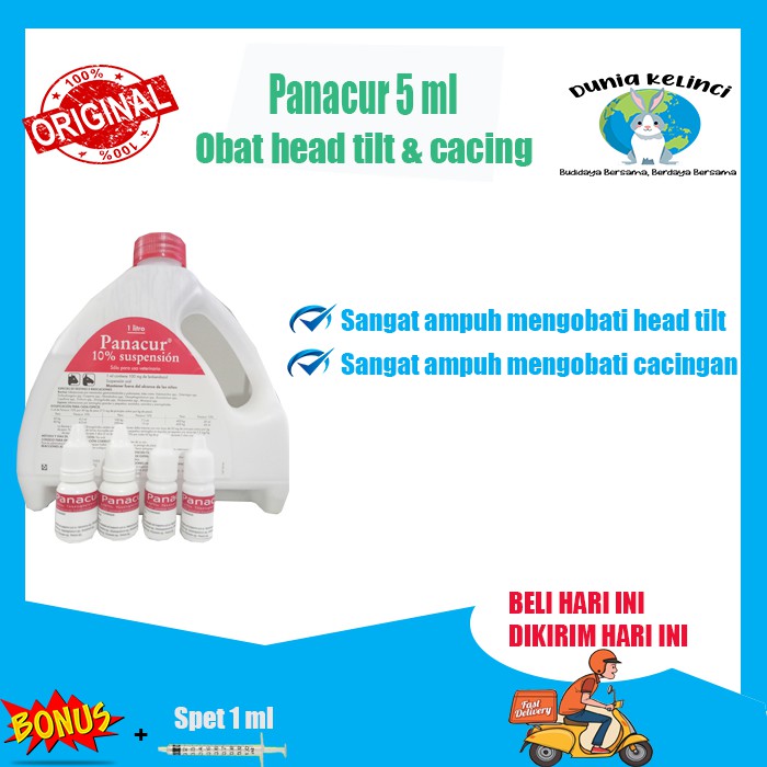 OBAT HEAD TILT CACING PANACUR 5 ML KELINCI KUCING ANJING HEWAN
