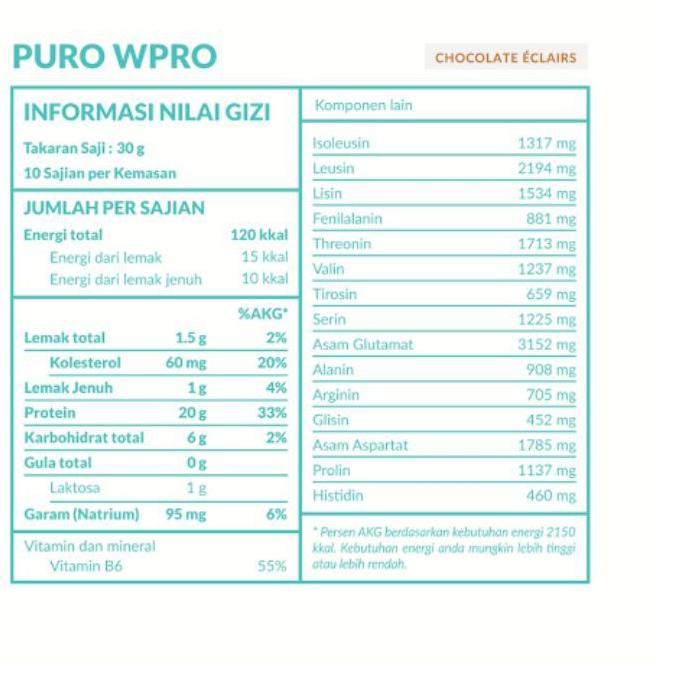 ✤ PURO WPRO WHEY W PRO PROTEIN 300 GRAM GR 10 SERVING SUSU PROTEIN GRASS FED PROTEIN GYM LOW FAT PUR