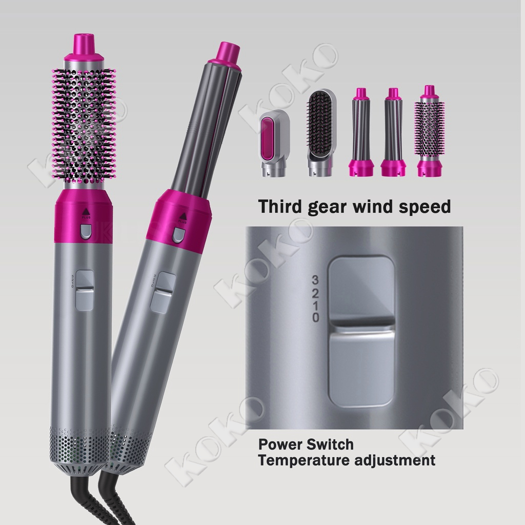 5 In 1 Hair Styler Sisir Blow Dryer 5 in 1 sisir rambut pengering rambut listrik pengering rambut keriting ion negatif dan penata rambut