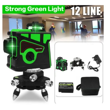 3D 12/16Line Green Light Laser Level Digital Self Leveling 360° Rotary