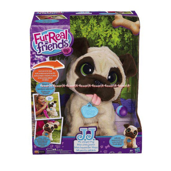 Furreal Friends Jj My Jumpin Pug Hasbro Boneka Doggy bisa melompat dan menyalak termasuk baterei