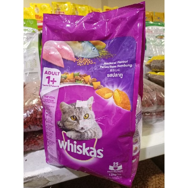 Makanan Kucing Whiskas Adult Mackarel flavour Freshpack 1,2kg